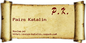 Paizs Katalin névjegykártya