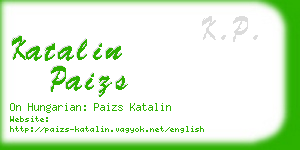 katalin paizs business card